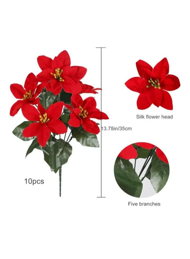 10 pieces - Christmas flowers - Image 3