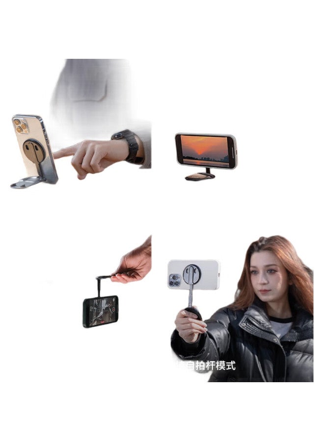 Pgytech Magsafe Phone Stand, Iphone 15/14 Magnetic Metal Stand, Dandelion Magflex Phone Stand, Desktop Multifunctional And Photography Stand, Black - Image 3