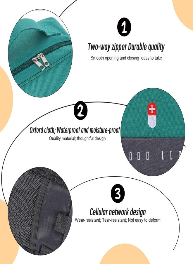 XPAPOV Pack of 2 Medicine Bag, Travel Pharmacy Bag, Waterproof, Large & Small Medication Bag, Travel, Portable Medicine Storage Bag for Home Office Travel (Green), Green - Image 3