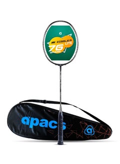 Apacs Z-Ziggler Lite Unstrung Japanese Badminton Racket with Full Cover - 33 LBS Tension, 78g Lightweight, 6.2 mm Slim Shaft, 3 3/8 inches Grip Size  - Image 1