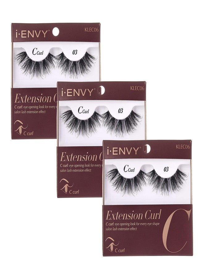 iEnvy i-Envy 3 Pairs False Eyelashes C Curl Natural Lashes Salon Lash Extension Effect - Image 1