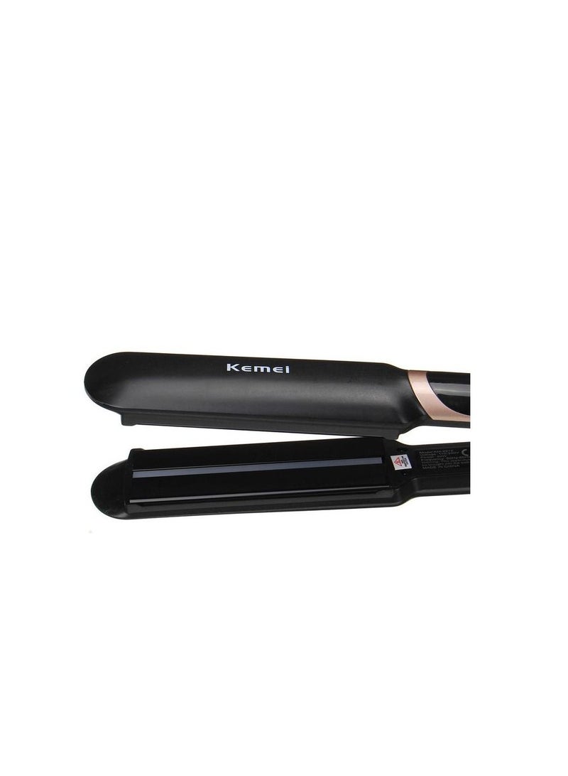 Kemei Km-2212 Hair Straightener Straight Or Curling Iron - Black + Gift Bag dukan alaa - Image 5