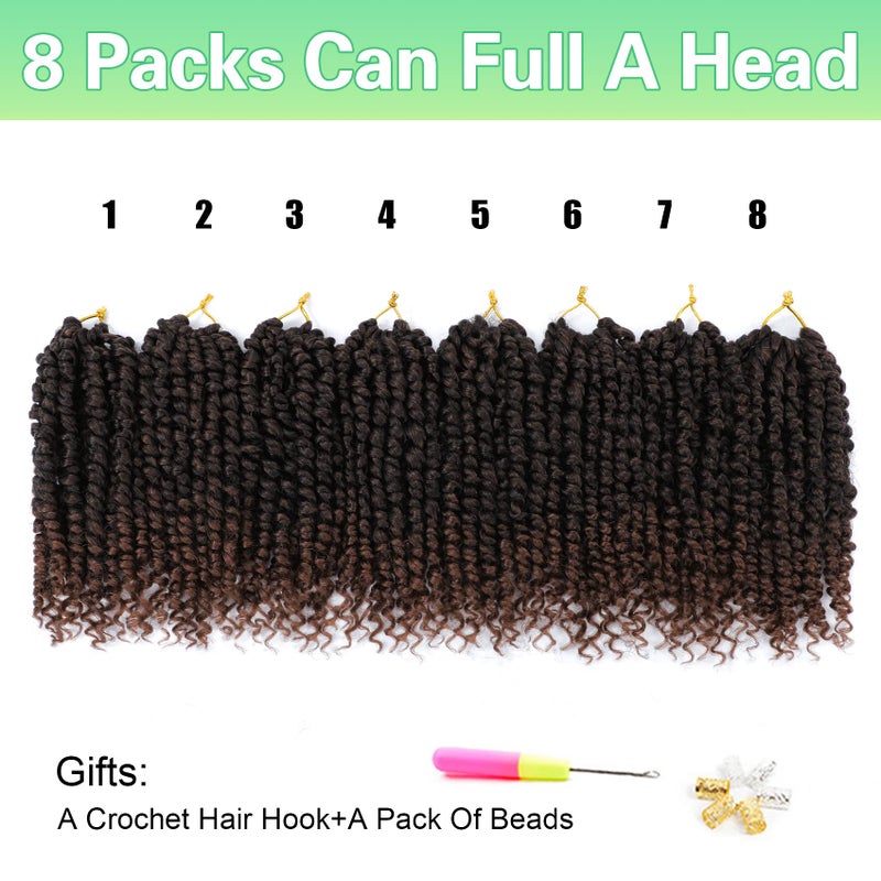 AMELI Passion Twist Crochet Hair 8Inch Passion Twist Hair 8 Packs Pre Looped Passion Twist Curly Crochet Hair Short Crochet Hair for Black Women Extensions (T30-8pack)â€¦ - Image 3