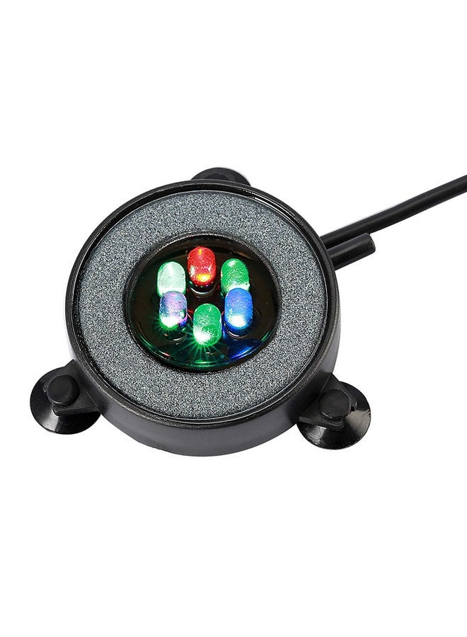 NICREW Multi-Colored LED Aquarium Bubbling Stone Disk, Round Fish Tank Bubbler with Auto Color Changing LEDs - Image 1