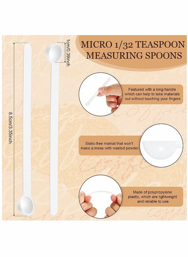 Mini Measuring Spoons Set - 100 Pieces White Mini Scoops for Spices, Powders, Cosmetics, and Medicines - Perfect Tiny Shovel Scoop for Accurate Measurement and Easy Use.  - Image 5