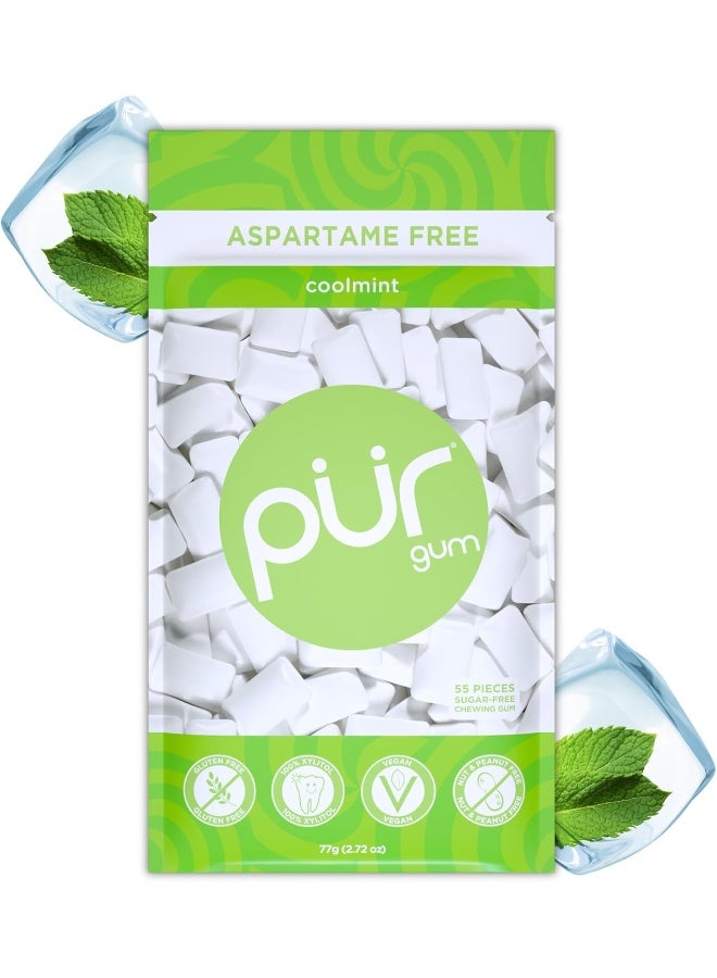 Pur Gum - Sugar Free Chewing Gum, Coolmint - 55 Pieces - Image 1