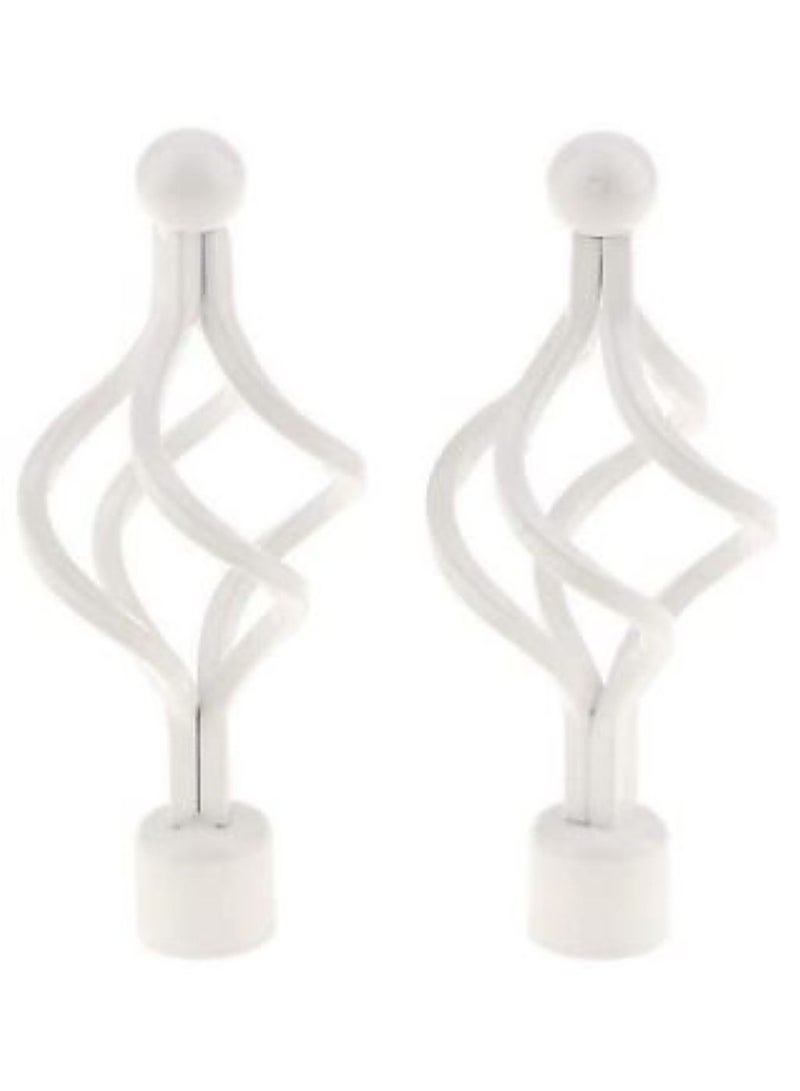 AL WADI FURNITURE Set of 2 Roman Pole Style Heavy Duty Luxury Extendable Curtain Rods, Metal Single Rods Finials Decorative End Window Treatment Rods Drapery Rods (WHITE, 200 – 400 cm)  - Image 4
