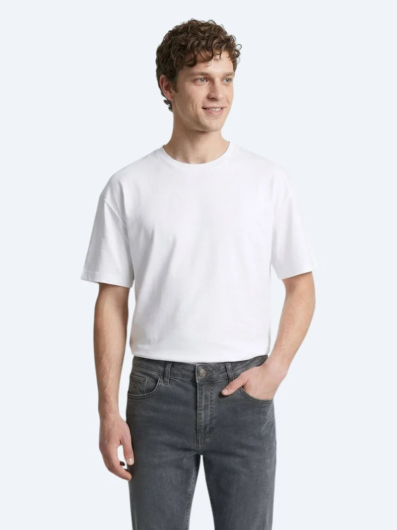 Kip White Plain 100% Cotton T-Shirt