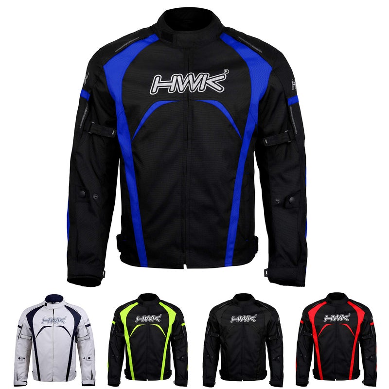HWK Motorcycle Jacket Men  Women Use HighVisibility Raincoat wCE Armor  Polyester Coat for Dirt Bike Enduro Racing Blue S Waterproof Riding Jacket Bike Riding