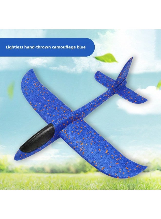 Foam Aircraft 44cm Hand Throwing Foam Aircraft Outdoor Children's Toy Gliding Swing Aircraft Model Sliding Toy-Color:Blue Foam Aircraft ]  - Image 1