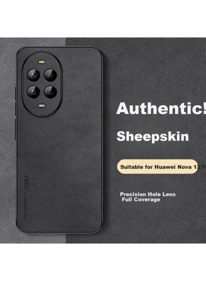 Shangsu Huawei Nova 13 Pro Phone Case, Nova 13 Pro Protective Cover, Anti-drop Lens Full Coverage Soft Shell, Simple Sheepskin Silicone Gel Case For Huawei Men And Women, Black - Image 1