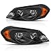 DWVO Headlight Assembly Compatible with 20062016 Chevy Impala 2006 2007 Monte Carlo Replacement Headlamp with Black Housing Clear Lens and Amber Reflector - Image 2