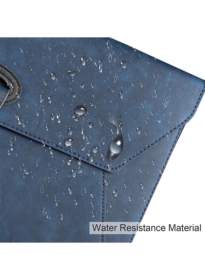 MXN A4 Leather Document Holder with Magnetic Snap Button Closure - Waterproof Business Envelope Style Portfolio Document Holder - Portable Portfolio Envelope File Folder for Business Meetings Interviews Presentations and Office Use (Blue) - Image 4