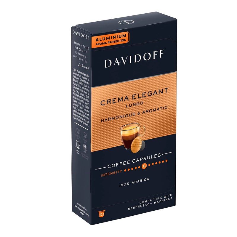 Davidoff قهوة دافيدوف كريما إيلغانت لونغو المتناغمة والعطرية 10 كبسولات - 6/12 شدة - 100% أرابيكا - 55غ - Image 5