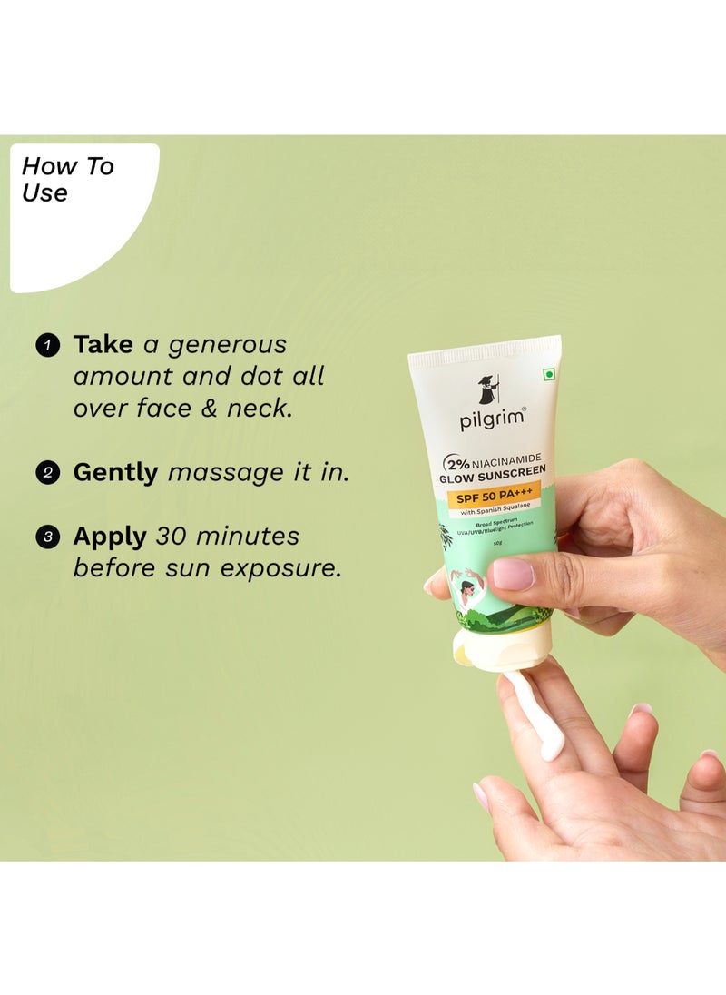 PILGRIM Pilgrim 2% Niacinamide Glow Sunscreen SPF50 PA+++ 50g  - Image 5