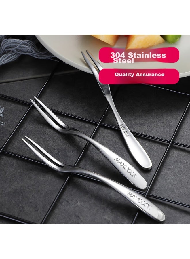 MAX COOK (ماكس كوك) شوكات فواكه من الفولاذ المقاوم للصدأ 304، شوكات حلوى، شوكات كعكة القمر، مجموعة مكونة من 5 قطع، Mcgc795 - Image 5