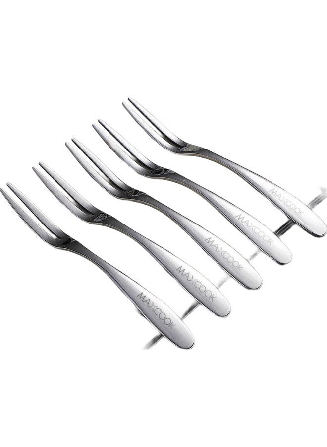 MAX COOK (ماكس كوك) شوكات فواكه من الفولاذ المقاوم للصدأ 304، شوكات حلوى، شوكات كعكة القمر، مجموعة مكونة من 5 قطع، Mcgc795 - Image 1