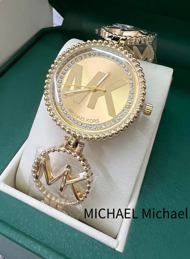 MICHAEL Classic Women's Fashion Multifunction Quartz Watch with Stainless Steel Strap