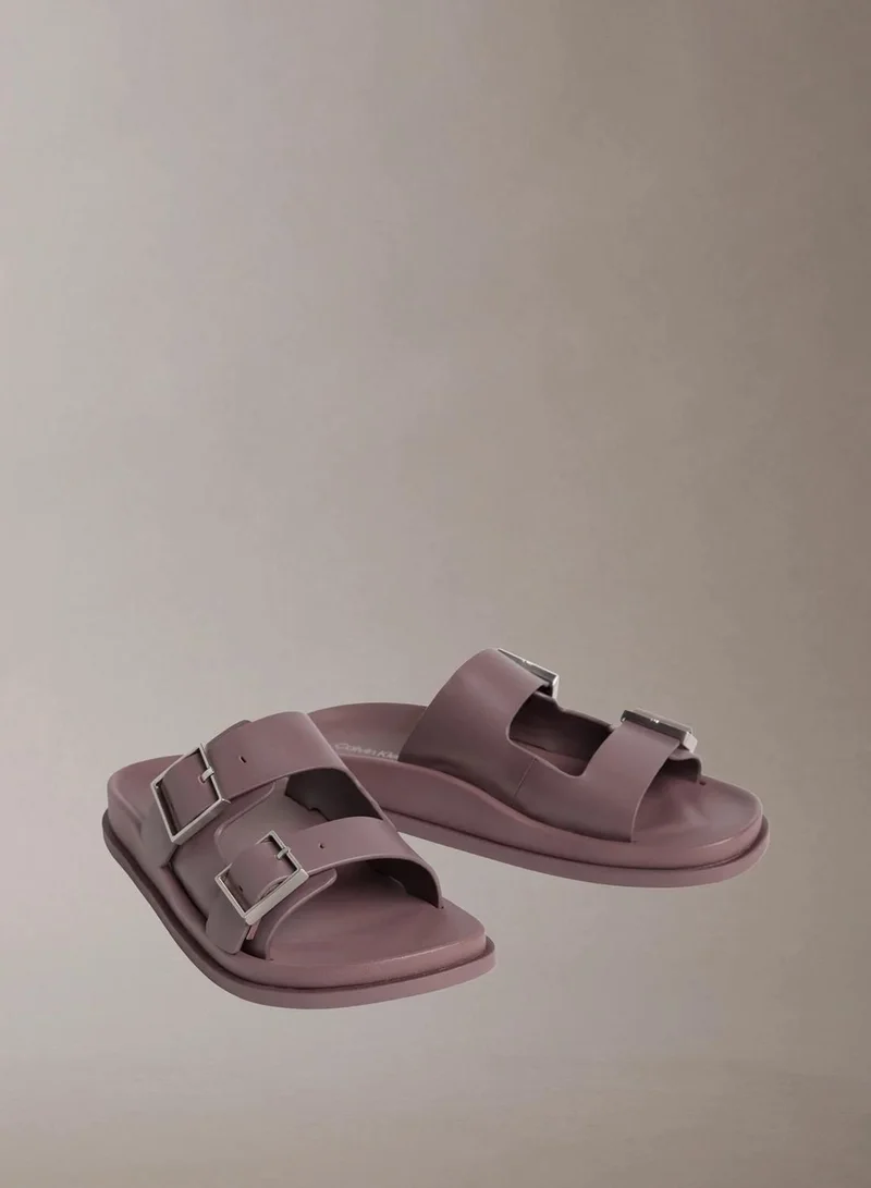 Calvin Klein Peppercorn Double Buckle City Sandal for Women | Best Price UAE