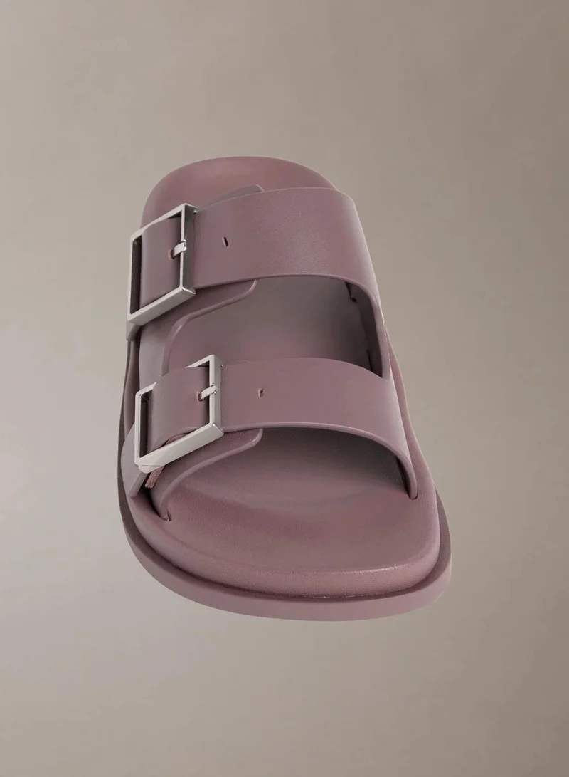 Calvin Klein Peppercorn Double Buckle City Sandal for Women | Best Price UAE