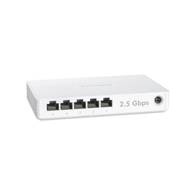 5 منافذ 2.5 جيجابايت مفتاح غير مُدار لوحدة تحكم الألعاب PC NAS بدون مروحة سطح المكتب/التركيب على الحائط أسود معدني حماية مدى الحياة - Image 1