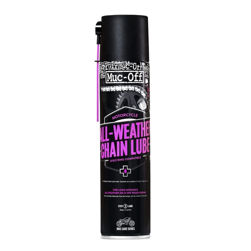 Muc Off All-Weather Motorcycle Chain Lube, 400 Milliliters - Premium Motorbike Chain Lubricant Spray - Formulated for All Weather Conditions - Image 1