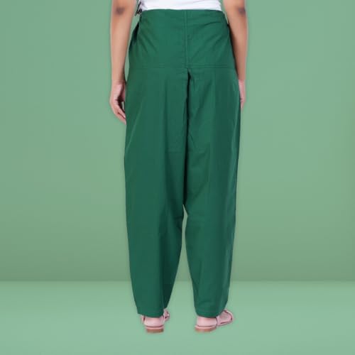 Happy Bunny Cotton Salwar Pant for Women, Modern Semi Patiala Ethnic Trousers with Drawstring, Comfortable Office Home Wear Ladies Pants (2XL, Dark Green) - Image 5