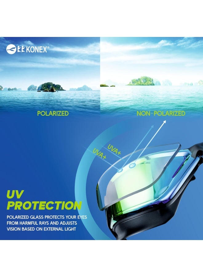 KONEX Anti-Fog Premium Swimming Goggles for Men & Women with UV Protection | Comes with Ear Plugs & Nose Pin | Ideal for Children & Adults (Mercury) - Image 2