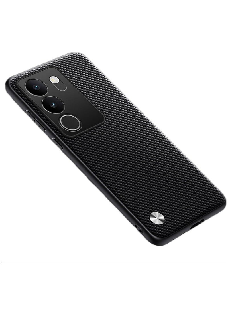 Arabest - Case Compatible with VIVO V29 5G, PU leather + Hard PC Cover, Special Leather Texture Phone Case, Anti-Fingerprint, Anti-Scratch - black - 1 - Image 1