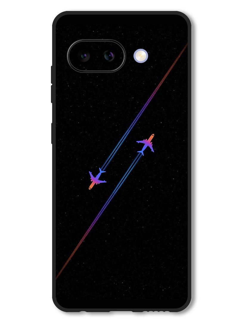 Theodor Case Compatible with Google Pixel 9A Protection Shockproof Bumper Cover Airplanes - Image 1