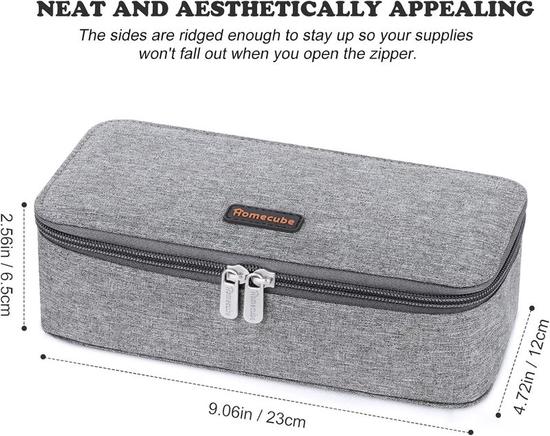 HOME CUBE Pencil Case Capacious Pen Pencil Holder Box Makeup Pens Pouch Oxford Cloth Bag Large Storage Stationery Organizer with Zipper for School & Office - Gray - Image 4