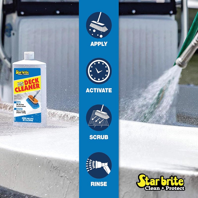 Star Brite منظف سطح غير قابل للانزلاق وحماية - غسيل سطح القارب النهائي - يحمي من البقع المستقبلية والأشعة فوق البنفسجية - مثالي للأسطح المصنوعة من الألياف الزجاجية، الفينيل، البلاستيك، الطلاء والمعادن - Image 5