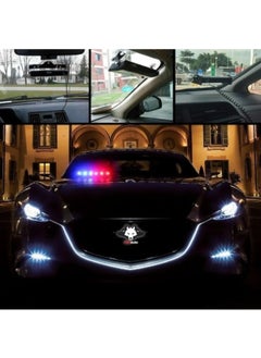 Ts6 Inner Glass Suction Cup Police Flash Light 6 Led Red Blue 12 Modes With Cigarette Lighter Input