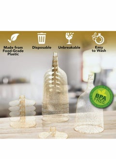 Excefore Plastic Glasses 20 pieces Gold Glitter Premium Glass for Wedding Anniversary Garden Barbecue Party 190ml  - Image 4