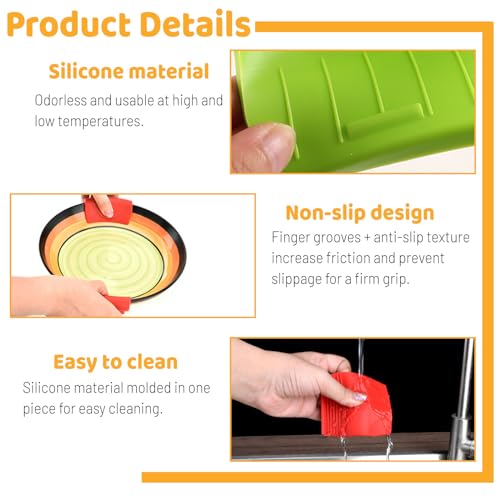 Bagentry 2 Pcs Silicone Hot Handle Holder, Cast Iron Skillet Handle Covers Heat Resistant, Non-Slip Pot Handle Grip Sleeves, Assist Pan Holder Protectors for Griddles Casserole Cookware (Red) - Image 3