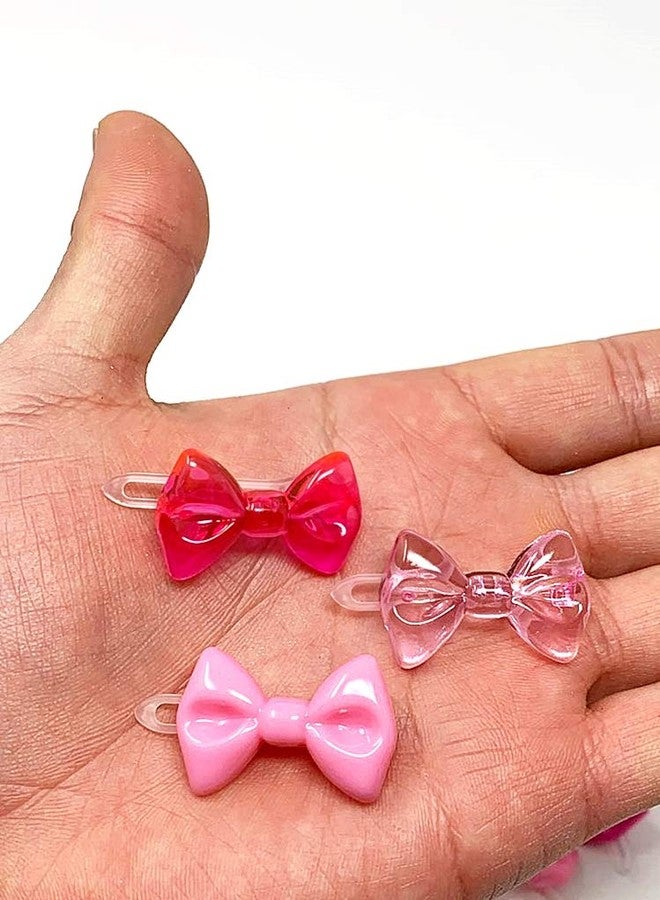 Tara Girls Self Hinge Plastic Mini Bow Hair Barrettes - Pink & White - 20 Pcs. by Tara - Image 3