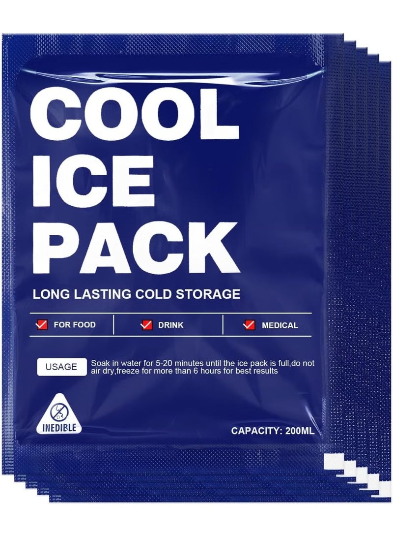 JUE-FISH Food Ice Packs for Coolers, 24H Cooling Leakproof | Frozen Food Shipping & Lunch Boxes Reusable Cold Packs | Slim Long-Lasting Gel Freezer Packs Coolers Accessories for Beach, Travel, Camping - Image 1