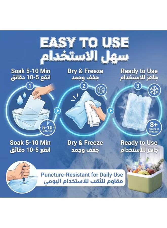 JUE-FISH Food Ice Packs for Coolers, 24H Cooling Leakproof | Frozen Food Shipping & Lunch Boxes Reusable Cold Packs | Slim Long-Lasting Gel Freezer Packs Coolers Accessories for Beach, Travel, Camping - Image 5