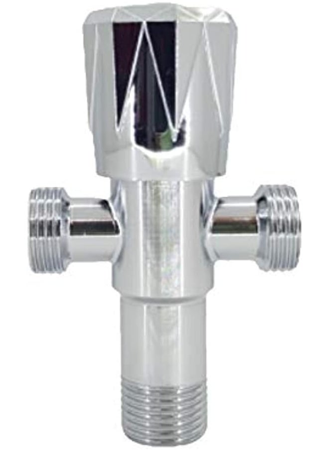 Biella Chrome Plated Angle Valve 1/2" X 1/2" Toilet Kitchen Wash Basin Bathroom Fittings 2 Way  - Image 1