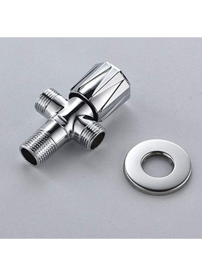 Biella Chrome Plated Angle Valve 1/2" X 1/2" Toilet Kitchen Wash Basin Bathroom Fittings 2 Way  - Image 2