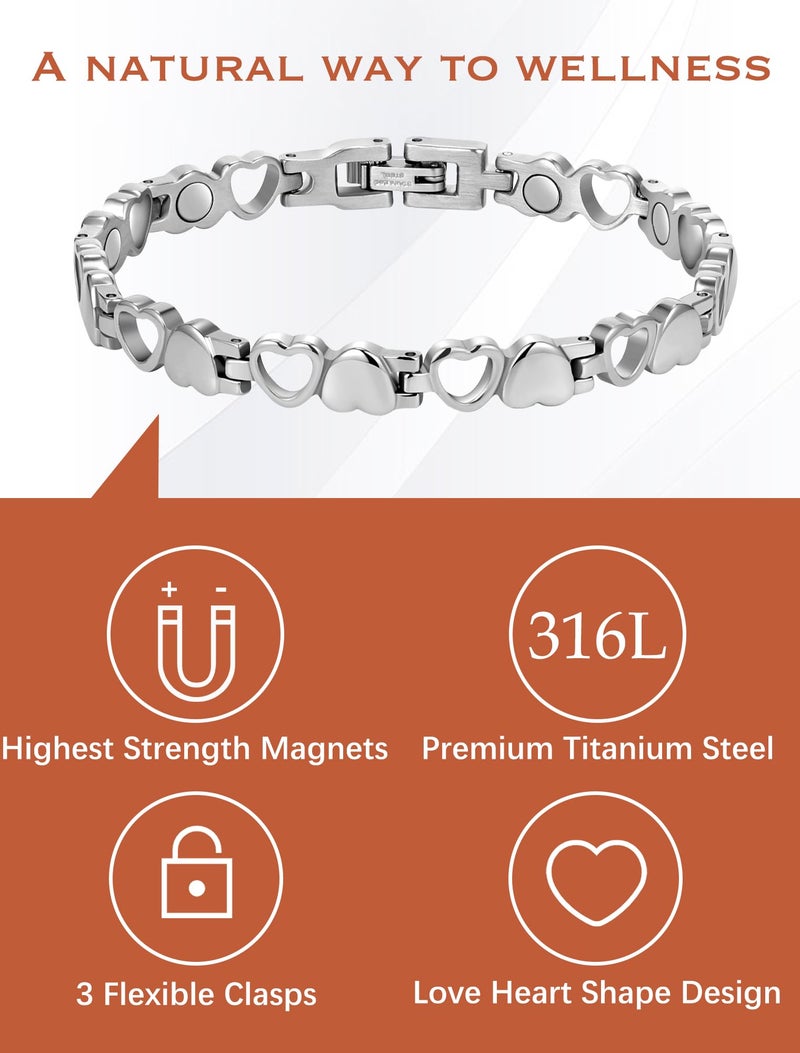 Jecanori Ultra Strength Magnetic Bracelet for Women, Titanium Steel Bracelet with 3500 Gauss Magnets, Ideal Gift - Image 1