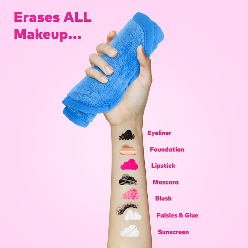 Makeup Eraser The Original MakeUp Eraser PRO, Effortlessly Remove All Makeup Using Only Water, Including Waterproof Mascara, Eyeliner, Foundation, Lipstick, Sunscreen,and More! Berry Blue, 1ct - Image 4