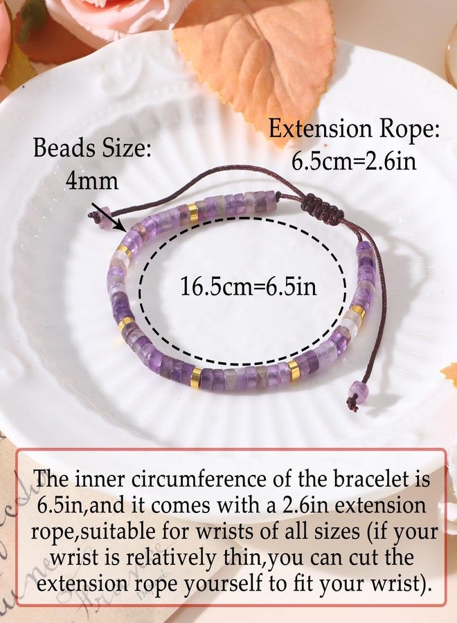 CASDAN Natural Crystal Healing Beaded Bracelet for Women Natural Stone Adjustable Braided Rope Bracelets Spiritual Inspirational Gifts Bracelets - Image 3