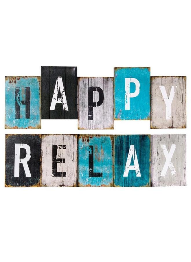 atmosphera Wall Mount Sturdy and Lightweight Happy Print Canvas Frame Multicolor 121056 
