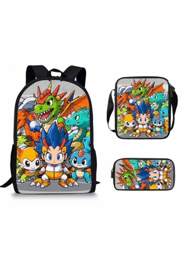 حقيبة مدرسية عالمية من ثلاث قطع على الطراز الكرتوني - 755 - Image 2