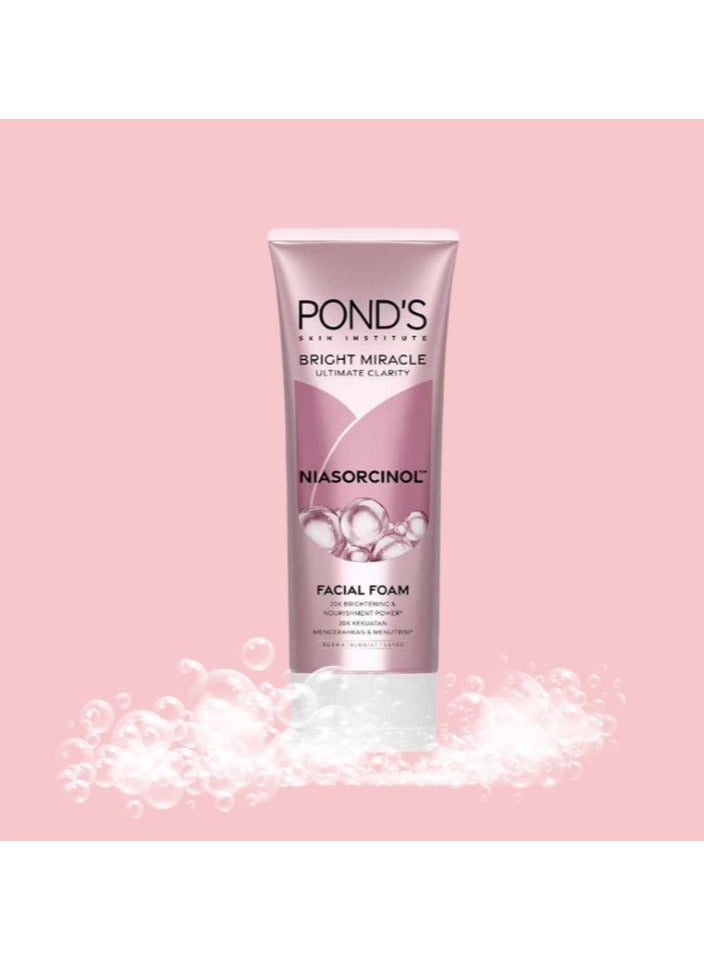 Pond's Bright Miracle Ultimate Clarity Niasorcinol Facial Foam with 20X Brightening & Nourishment Power 100g X 3 - Image 4