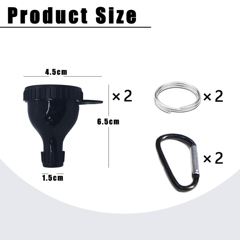 FORESRUM 2 Pack Protein Powder Container to Go - Mini Funnel with Keychain and Keyring, Water Bottle Funnel for Shakers - Image 2