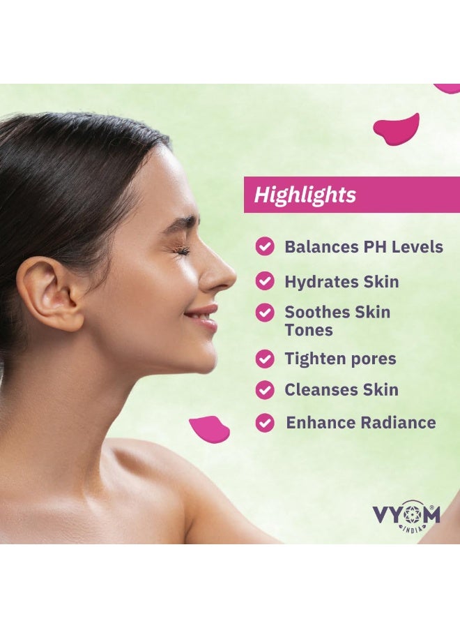 VYOM India Rose Water Toner Spray, Gulab Jal, 100% Pure extract of Rosa Damascena in Rose Water Mist Spray, Hydrating Toner, Tightens Pores, Organic, Natural, Herabal & Plant based -100ML - Image 2