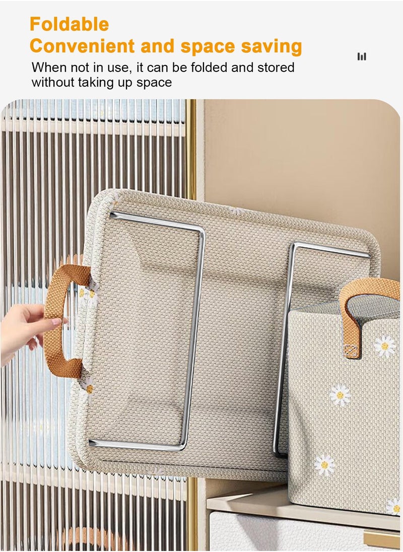 HomarKet 3pcs Wardrobe Clothes Organizer Foldable Closet Storage Organizer for Clothes Jeans Washable Closet Storage Boxes with Carrying Handles Cube Storage Bin for Home Bedroom Office  - Image 4