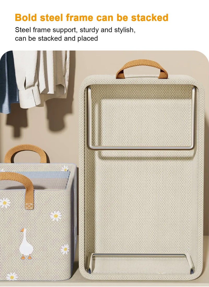 HomarKet 3pcs Wardrobe Clothes Organizer Foldable Closet Storage Organizer for Clothes Jeans Washable Closet Storage Boxes with Carrying Handles Cube Storage Bin for Home Bedroom Office  - Image 5